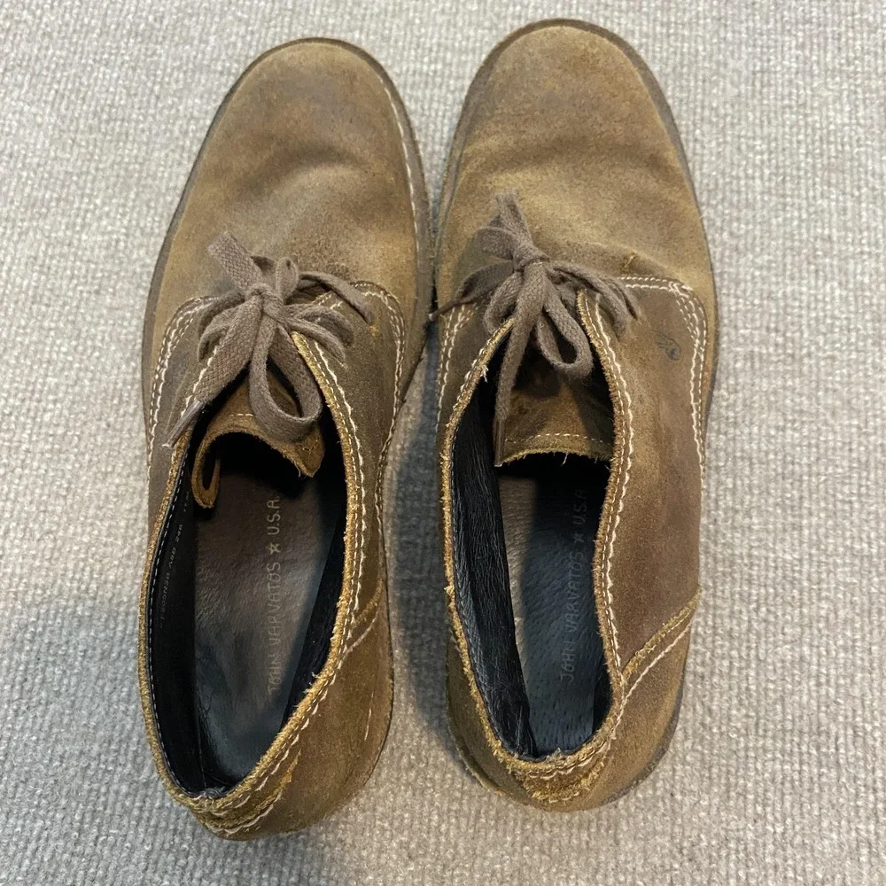John Varvatos Boots Mens Size 11 M Brown Suede Chukka Ankle Lined Slip Resistant